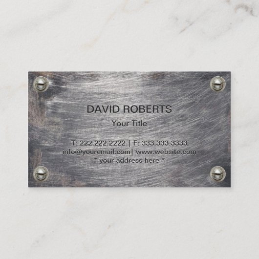 Bouwmonogram Professional Grunge Metal Visitekaartje (Achterkant)