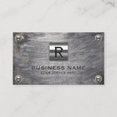 Bouwmonogram Professional Grunge Metal Visitekaartje (Voorkant)