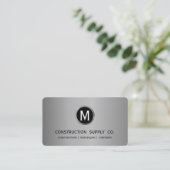 Bouwmonogram Silver - Omhulde Professional Visitekaartje (Staand voorkant)