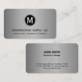Bouwmonogram Silver - Omhulde Professional Visitekaartje (Voorkant / Achterkant)