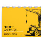 Bouwmuurkalender | Gele & Zwarte Kraan  Kalender (Hoes)