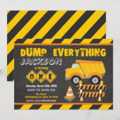 Bouwnijverheid 1e verjaardag Uitnodigingskarton Kaart (Voorkant / Achterkant)