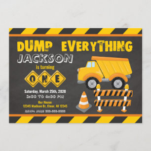 Bouwnijverheid 1e verjaardag Uitnodigingskarton Kaart