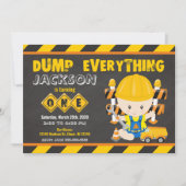 Bouwnijverheid 1e verjaardag Uitnodigingskarton Kaart (Voorkant)