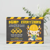 Bouwnijverheid 1e verjaardag Uitnodigingskarton Kaart (Staand voorkant)