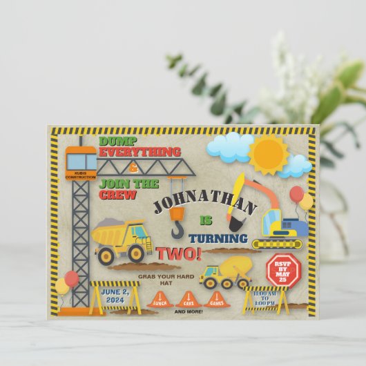 Bouwnijverheid 2e uitnodiging (Staand voorkant)