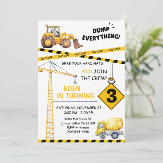 Bouwnijverheid 3e uitnodiging (Staand voorkant)