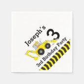 Bouwnijverheid 3e verjaardagspartij kinder papiere servetten (Voorkant)