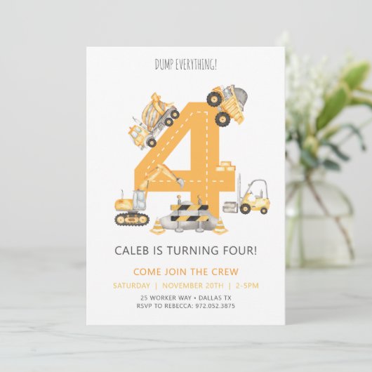 Bouwnijverheid 4e uitnodiging (Staand voorkant)