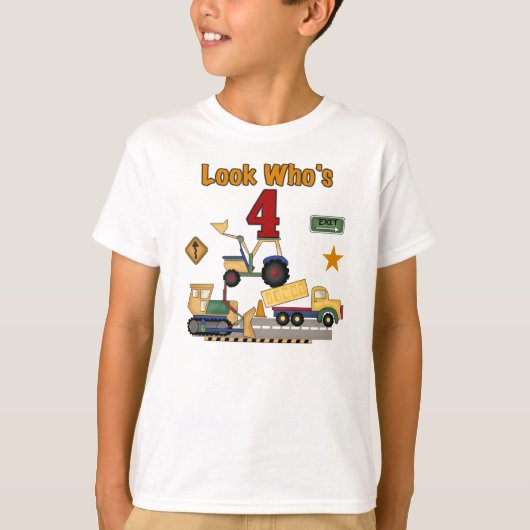 Bouwnijverheid 4e verjaardag t-shirt (Voorkant)