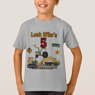 Bouwnijverheid 5e verjaardag overhemden en geschen t-shirt