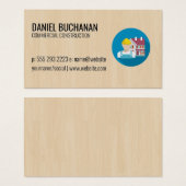 Bouwnijverheid | Achtergrond hout Visitekaartje (Voorkant /achterkant)