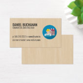 Bouwnijverheid | Achtergrond hout Visitekaartje (Bureau)