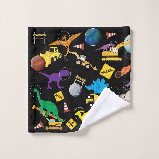 Bouwnijverheid Astronaut Dinosauriërs in de ruimte Bad Handdoek (Wasdoekje)