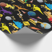 Bouwnijverheid Astronaut Dinosauriërs in de ruimte Cadeaupapier (Hoek)