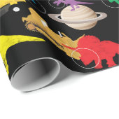 Bouwnijverheid Astronaut Dinosauriërs in de ruimte Cadeaupapier (Rol Hoek)