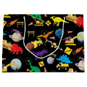 Bouwnijverheid Astronaut Dinosauriërs in de ruimte Groot Cadeauzakje (Voorkant)