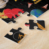 Bouwnijverheid Astronaut Dinosauriërs in de ruimte Legpuzzel (Zijkant)