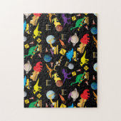 Bouwnijverheid Astronaut Dinosauriërs in de ruimte Legpuzzel (Verticaal)