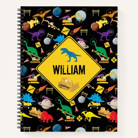 Bouwnijverheid Astronaut Dinosauriërs in de ruimte Notitieboek (Voorkant)