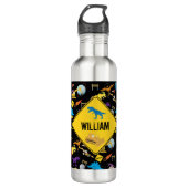 Bouwnijverheid Astronaut Dinosauriërs in de ruimte Waterfles (Voorkant)