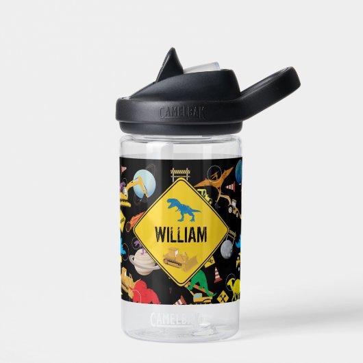 Bouwnijverheid Astronaut Dinosauriërs in de ruimte Waterfles (Links)