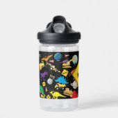 Bouwnijverheid Astronaut Dinosauriërs in de ruimte Waterfles (Voorkant)