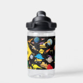 Bouwnijverheid Astronaut Dinosauriërs in de ruimte Waterfles (Achterkant)