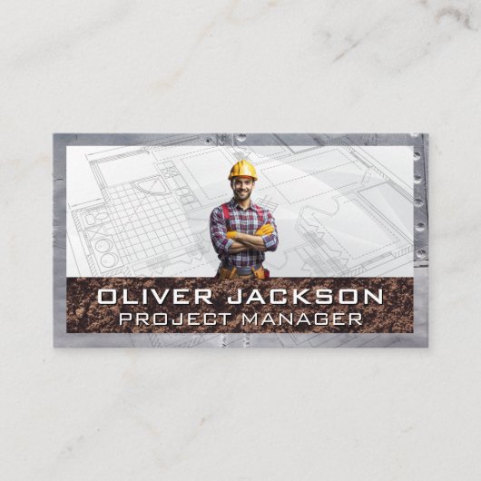 Bouwnijverheid | Blauwdrukken Visitekaartje (Voorkant)