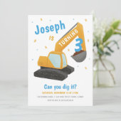 Bouwnijverheid Blauwe Kids Birthday Kaart (Staand voorkant)