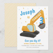 Bouwnijverheid Blauwe Kids Birthday Kaart (Voorkant / Achterkant)