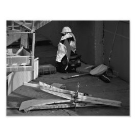 "Bouwnijverheid brengt vernietiging" Foto Afdruk