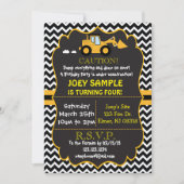 Bouwnijverheid Dozer Birthday Uitnodiging (Voorkant)