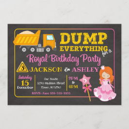 Bouwnijverheid en Prinses Joint Birthday Invitatio Kaart