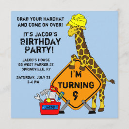 Bouwnijverheid Giraffe Birthday Kaart