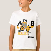 Bouwnijverheid Happy Birthday graven het Leeftijd  T-shirt (Voorkant)