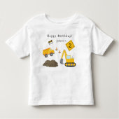 Bouwnijverheid Happy Birthday - Jongen Naam en Lee Kinder Shirts (Voorkant)