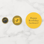 Bouwnijverheid Happy Birthday - Naam en Leeftijd j Confetti (Achterkanten)