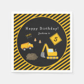 Bouwnijverheid Happy Birthday - Naam en Leeftijd j Servet (Voorkant)