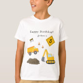 Bouwnijverheid Happy Birthday - Naam en Leeftijd j T-shirt (Voorkant)