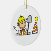 Bouwnijverheid in T-shirts voor mouwen Keramisch Ornament (Rechts)