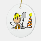 Bouwnijverheid in T-shirts voor mouwen Keramisch Ornament (Links)