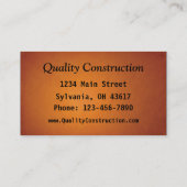 Bouwnijverheid Kaart Visitekaartje (Achterkant)