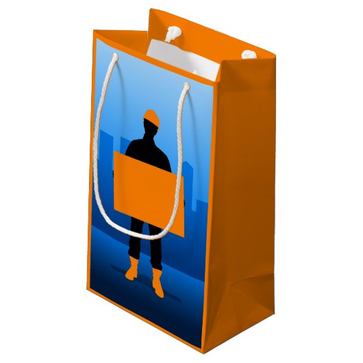 Bouwnijverheid Klein Cadeauzakje (Achterkant Gekanteld)