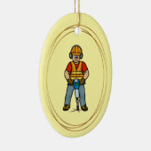 Bouwnijverheid met blaasslager keramisch ornament (Rechts)