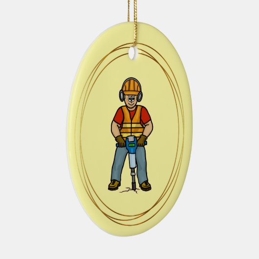 Bouwnijverheid met blaasslager keramisch ornament (Rechts)