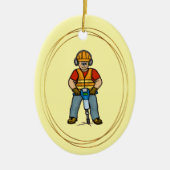 Bouwnijverheid met blaasslager keramisch ornament (Voorkant)