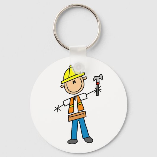 Bouwnijverheid met Hammer Sleutelhanger (Voorkant)