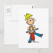 Bouwnijverheid met Jack Hammer Briefkaart (Voorkant / Achterkant)