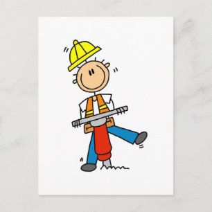 Bouwnijverheid met Jack Hammer Briefkaart